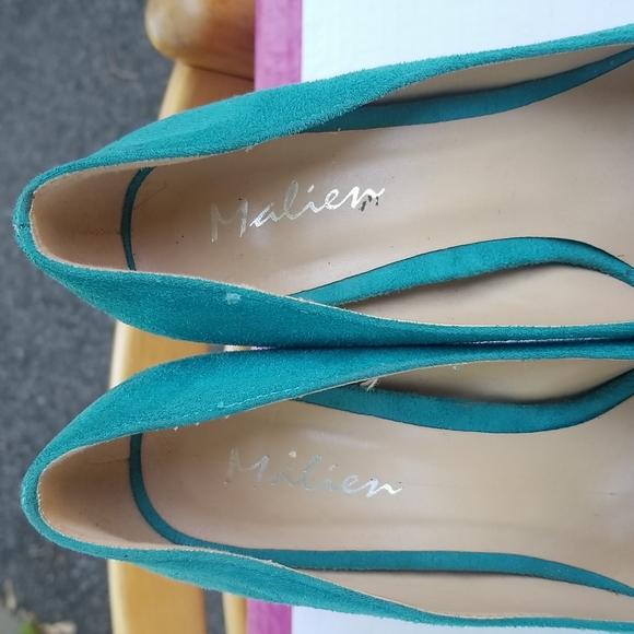 Italien suede turquoise pumps - Picture 3 of 4